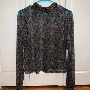 Wild Fable Snake skin sheer long sleeve top